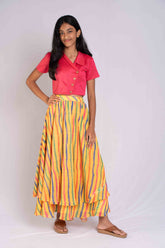 georgette rainbow Lehanga and crop top