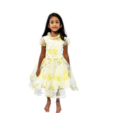 Yellow Flowers Organza Frock
