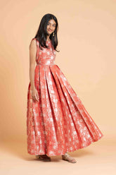 Red Banaras Long Frock