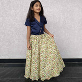 Fusion Style Cotton Crop Top And Lehenga