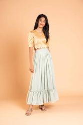 Georgette Lehanga And Crop Top