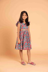 Playful Pink Ruffel Sleeves Frock