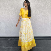 Traditional Yellow Lehenga And Crop Top