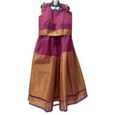 Burgundy Zari lehenga and crop top