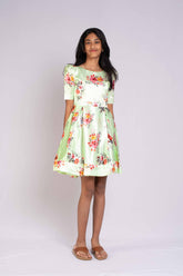 Olive Green satin frock