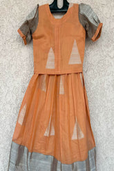 Kota light brown lehenga and crop top