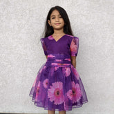 Organza Purple short frock