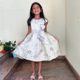 Grey bow party dress