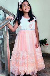 Peachy crystal net embroidery dress head band