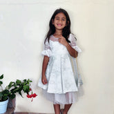 Royal net Green dress with handbag