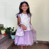 Princesses Purple party dress with hand bag and head band