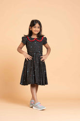 Collar Neck with Patterned Waist Frock