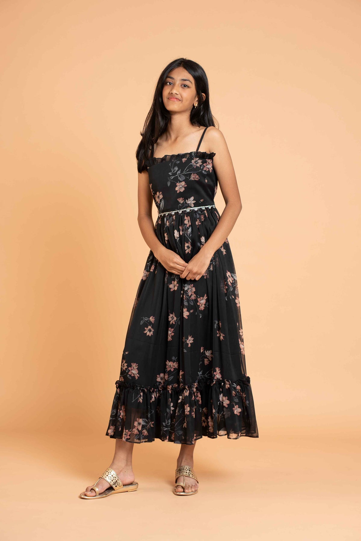 Crepe Frills Frock