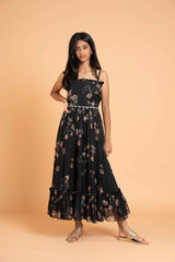 Crepe Frills Frock