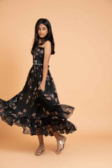 Crepe Frills Frock