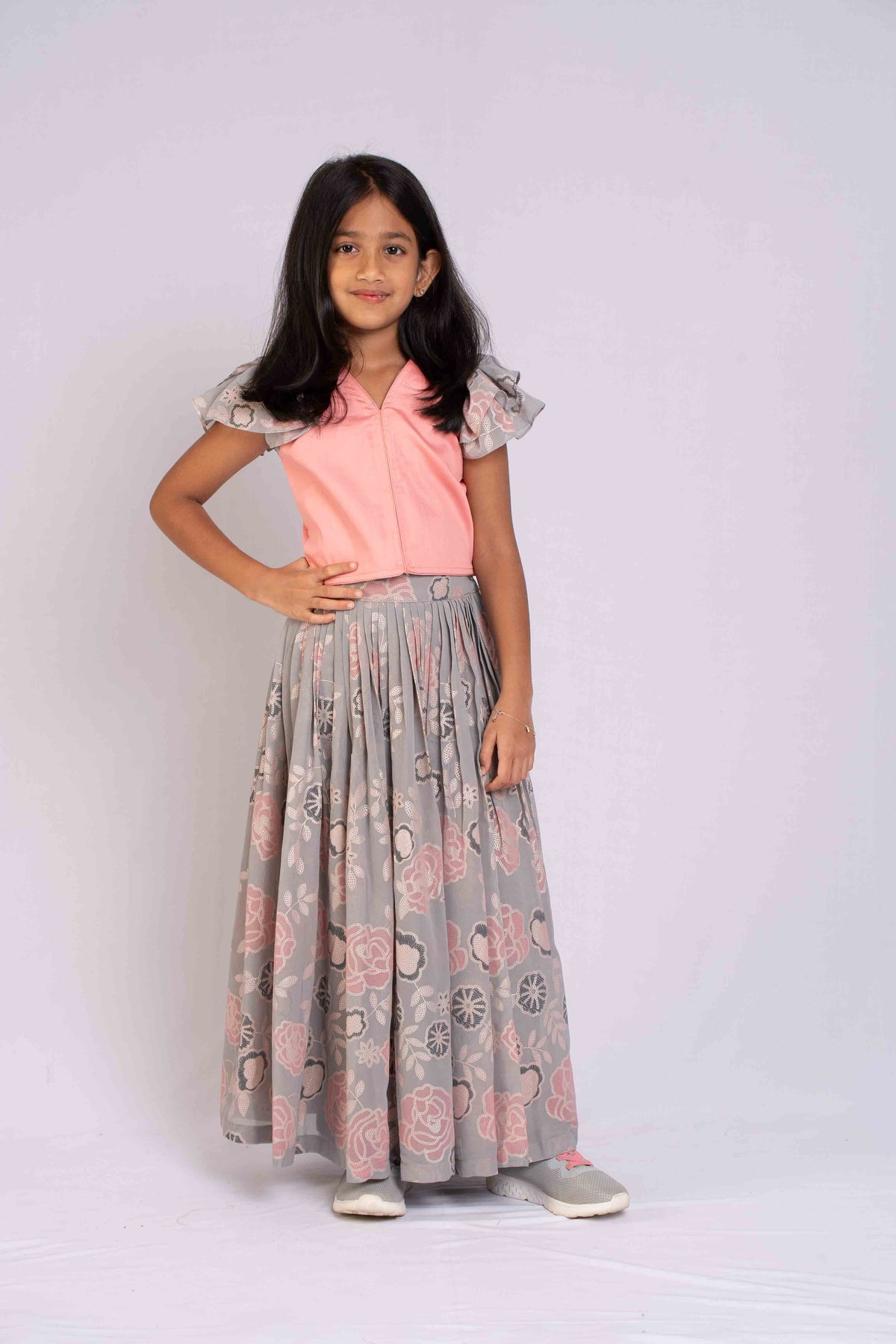 Georgette Lehanga and Crop Top