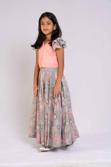 Georgette Lehanga and Crop Top