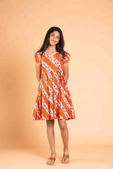 Patterned Frock with a Bow