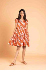 Patterned Frock with a Bow