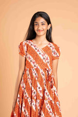 Patterned Frock with a Bow