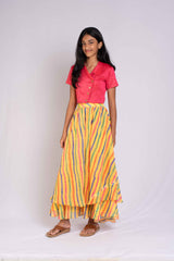 georgette rainbow Lehanga and crop top