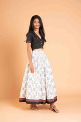 Fusion Style Cotton Crop Top and Lehenga