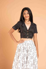 Fusion Style Cotton Crop Top and Lehenga