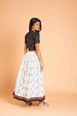 Fusion Style Cotton Crop Top and Lehenga