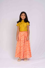Fusion Style Cotton Crop Top and Lehenga