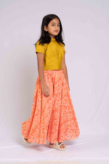 Fusion Style Cotton Crop Top and Lehenga