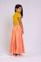 Fusion Style Cotton Crop Top and Lehenga