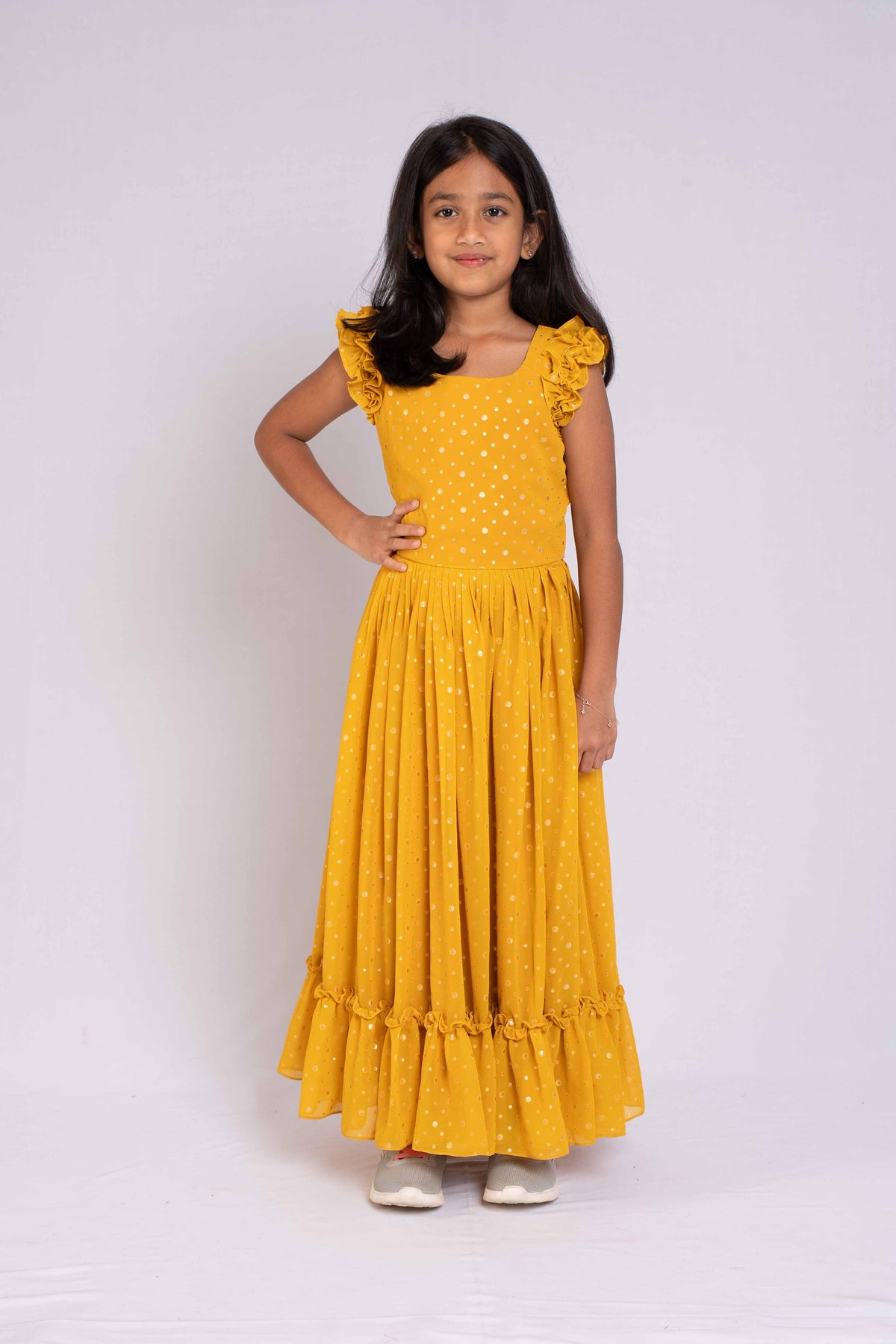 Georgette Foil Print Lehanga and Crop Top