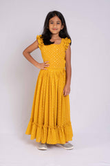 Georgette Foil Print Lehanga and Crop Top