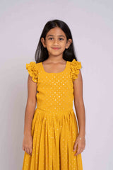 Georgette Foil Print Lehanga and Crop Top