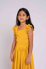 Georgette Foil Print Lehanga and Crop Top