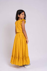Georgette Foil Print Lehanga and Crop Top