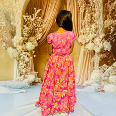 Pretty Pink Cotton Lehenga and Crop Top