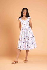 White Double Frills Sweet Heart Dress