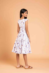 White Double Frills Sweet Heart Dress