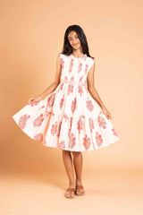 Peachy Frills Cotton Frock