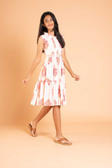 Peachy Frills Cotton Frock