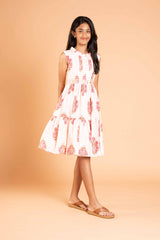 Peachy Frills Cotton Frock