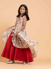 Glitter Glam Beige and Red Dress