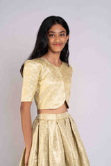 Rich Banaras Brocade Pastel Green Lehenga