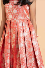 Red Banaras Long Frock