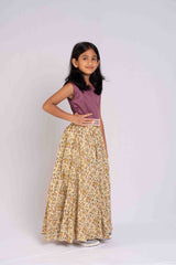 Fusion Style Cotton Crop Top And Lehenga