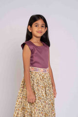 Fusion Style Cotton Crop Top And Lehenga