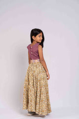 Fusion Style Cotton Crop Top And Lehenga