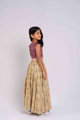 Fusion Style Cotton Crop Top And Lehenga