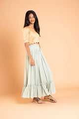Georgette Lehanga And Crop Top